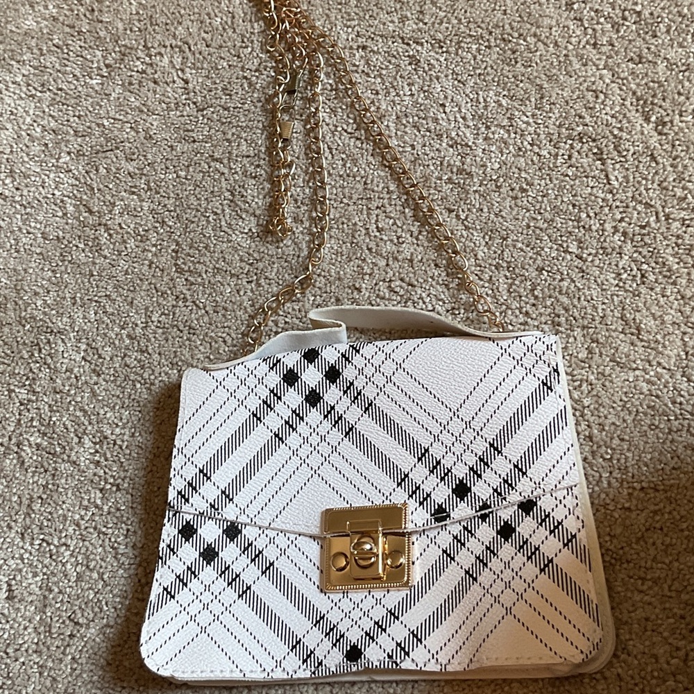 Plaid Chain Shoulder Bag (Mini)